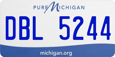 MI license plate DBL5244