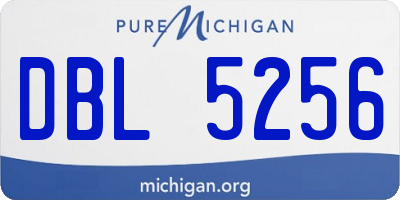 MI license plate DBL5256