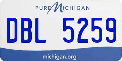 MI license plate DBL5259