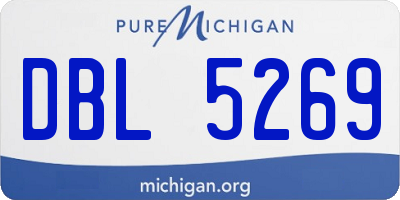 MI license plate DBL5269