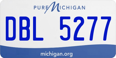 MI license plate DBL5277