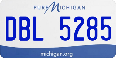 MI license plate DBL5285