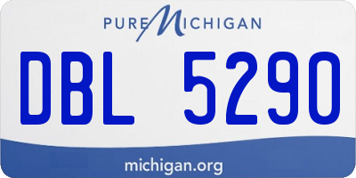 MI license plate DBL5290