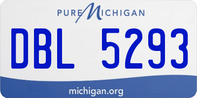 MI license plate DBL5293