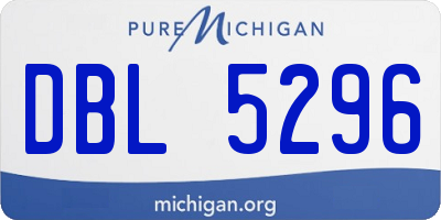 MI license plate DBL5296