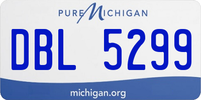 MI license plate DBL5299