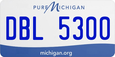 MI license plate DBL5300