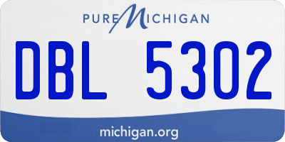 MI license plate DBL5302