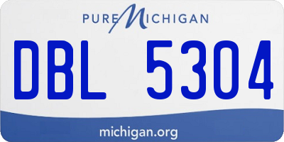 MI license plate DBL5304