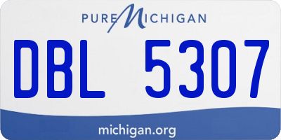 MI license plate DBL5307