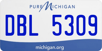 MI license plate DBL5309