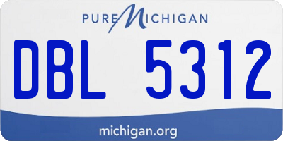 MI license plate DBL5312