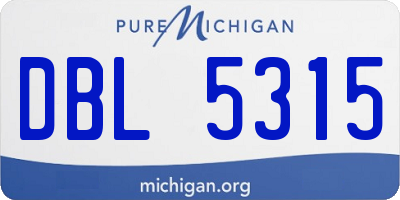 MI license plate DBL5315