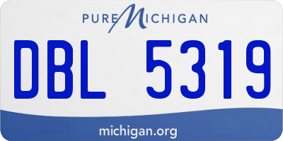 MI license plate DBL5319