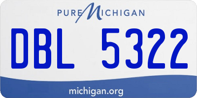 MI license plate DBL5322