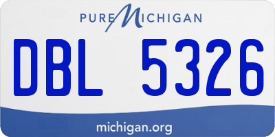 MI license plate DBL5326