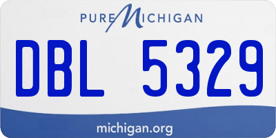 MI license plate DBL5329