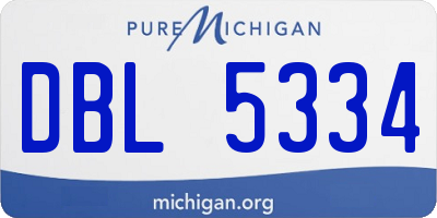MI license plate DBL5334