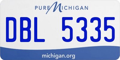 MI license plate DBL5335