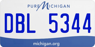 MI license plate DBL5344