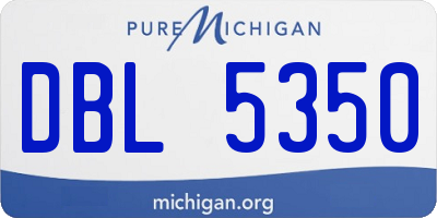 MI license plate DBL5350