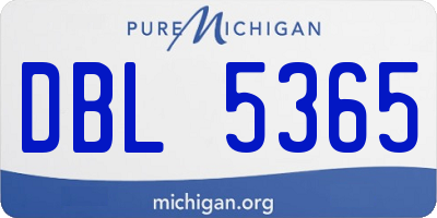 MI license plate DBL5365