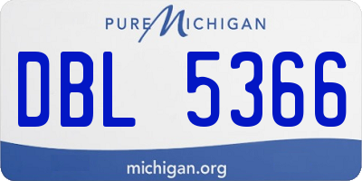 MI license plate DBL5366