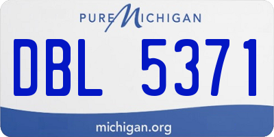 MI license plate DBL5371