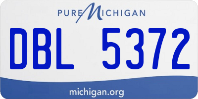 MI license plate DBL5372