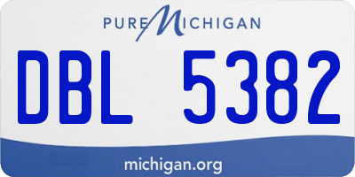 MI license plate DBL5382