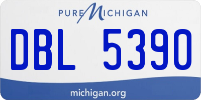 MI license plate DBL5390