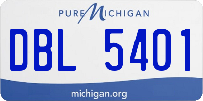MI license plate DBL5401