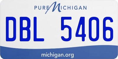 MI license plate DBL5406