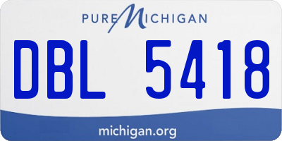 MI license plate DBL5418
