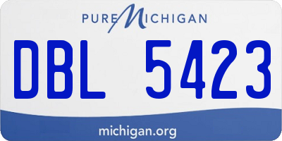 MI license plate DBL5423