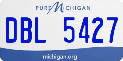 MI license plate DBL5427