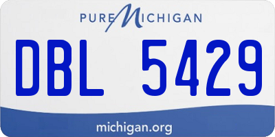 MI license plate DBL5429
