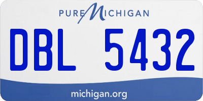 MI license plate DBL5432