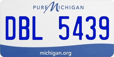 MI license plate DBL5439