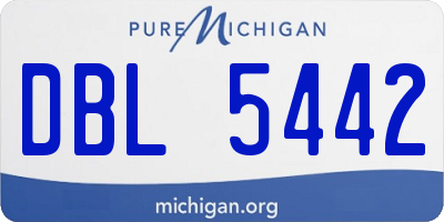 MI license plate DBL5442
