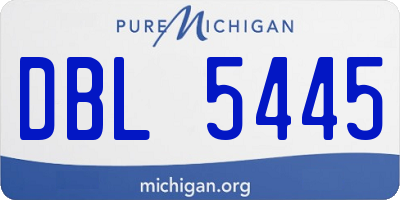 MI license plate DBL5445