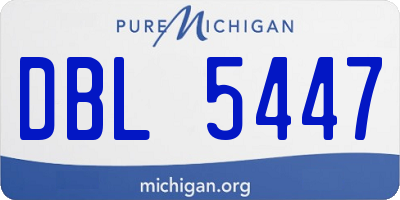 MI license plate DBL5447