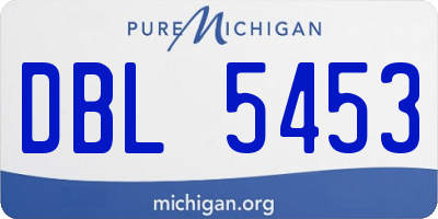 MI license plate DBL5453