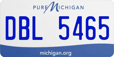 MI license plate DBL5465