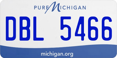 MI license plate DBL5466
