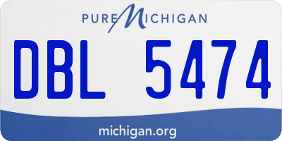 MI license plate DBL5474