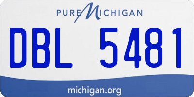 MI license plate DBL5481