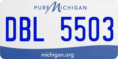 MI license plate DBL5503