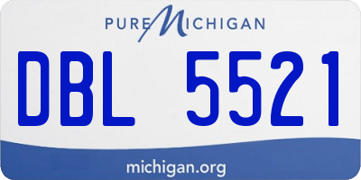 MI license plate DBL5521