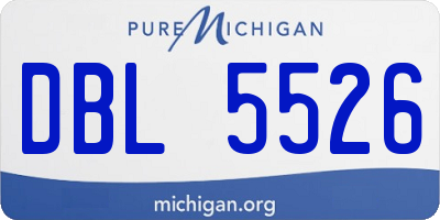MI license plate DBL5526